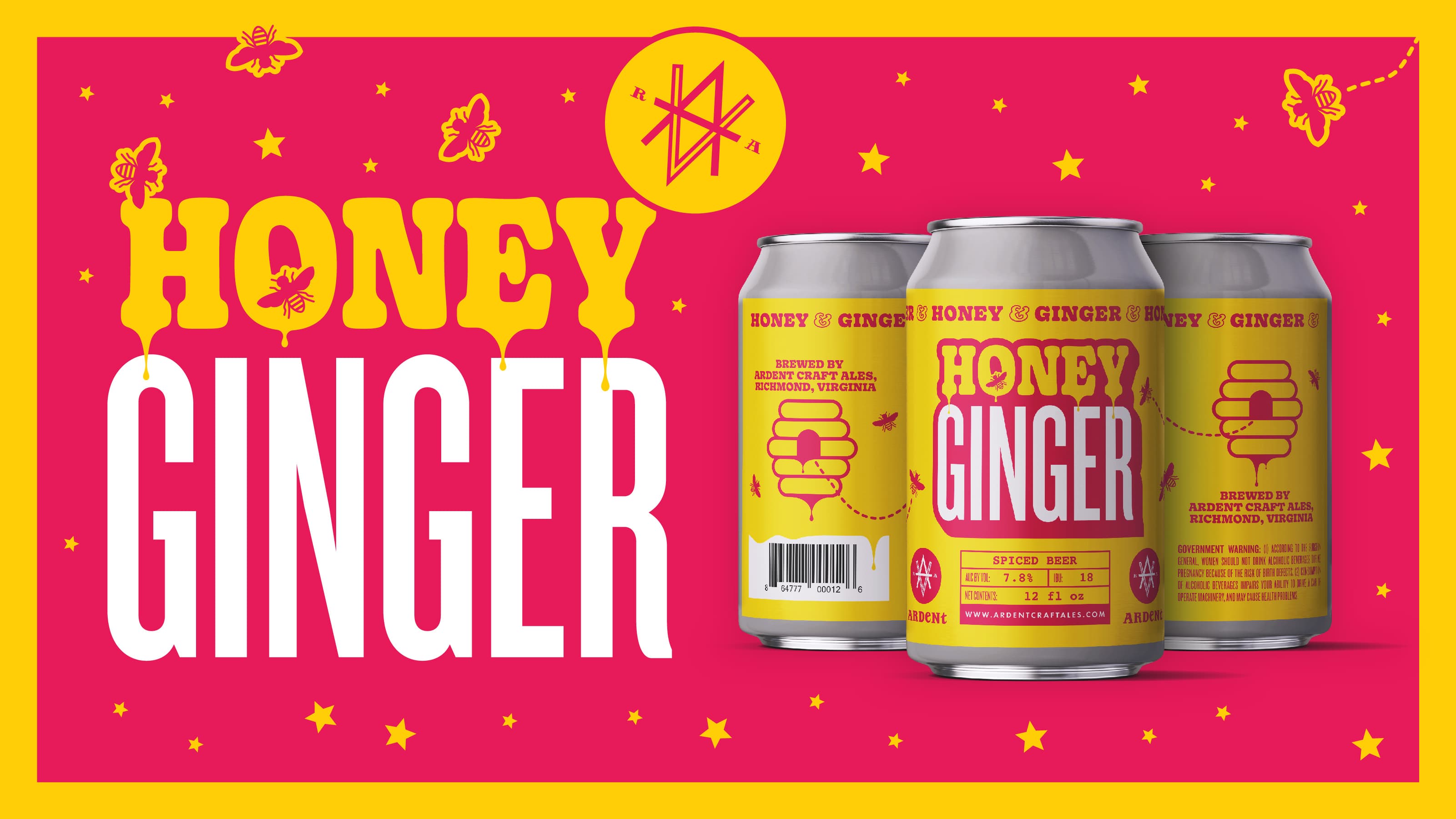 Graphic for Key Lime Gose, showing lime green 16oz cans over pink background with images of coconut and lime